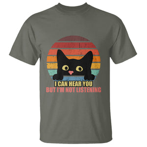 Sarcastic Cat T Shirt Funny Cat I Can Hear You But I'm Not Listening Retro TS02 Printyourwear