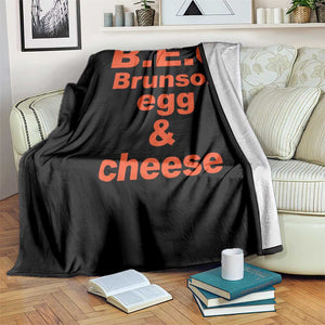 B.E.C. Brunson Egg and Cheese Sandwich Pun Throw Blanket Funny New York Bodega Breakfast Basketball Fan