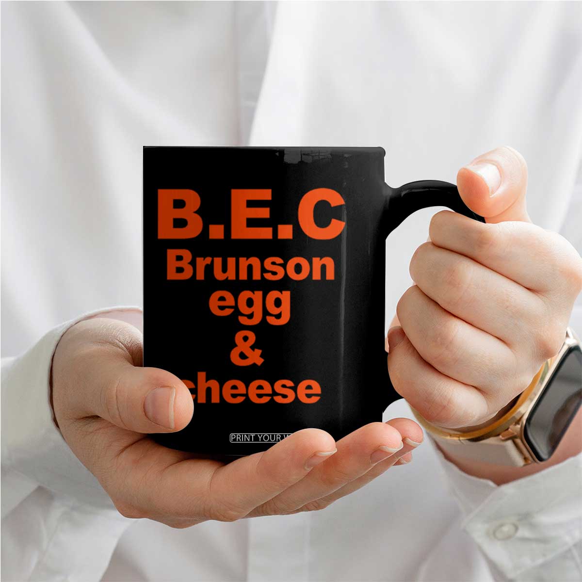 B.E.C. Brunson Egg and Cheese Sandwich Pun Coffee Mug Funny New York Bodega Breakfast Basketball Fan