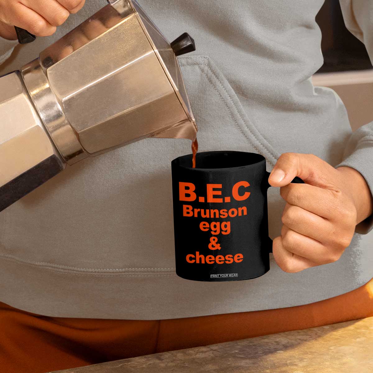 B.E.C. Brunson Egg and Cheese Sandwich Pun Coffee Mug Funny New York Bodega Breakfast Basketball Fan