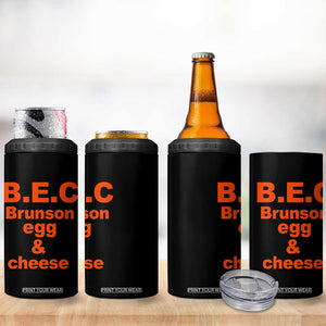 B.E.C. Brunson Egg and Cheese Sandwich Pun 4 in 1 Can Cooler Tumbler Funny New York Bodega Breakfast Basketball Fan