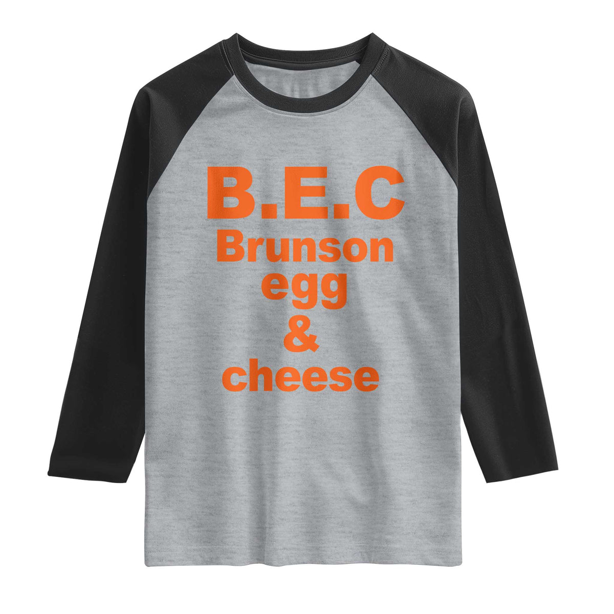 B.E.C. Brunson Egg and Cheese Sandwich Pun Raglan Shirt Funny New York Bodega Breakfast Basketball Fan