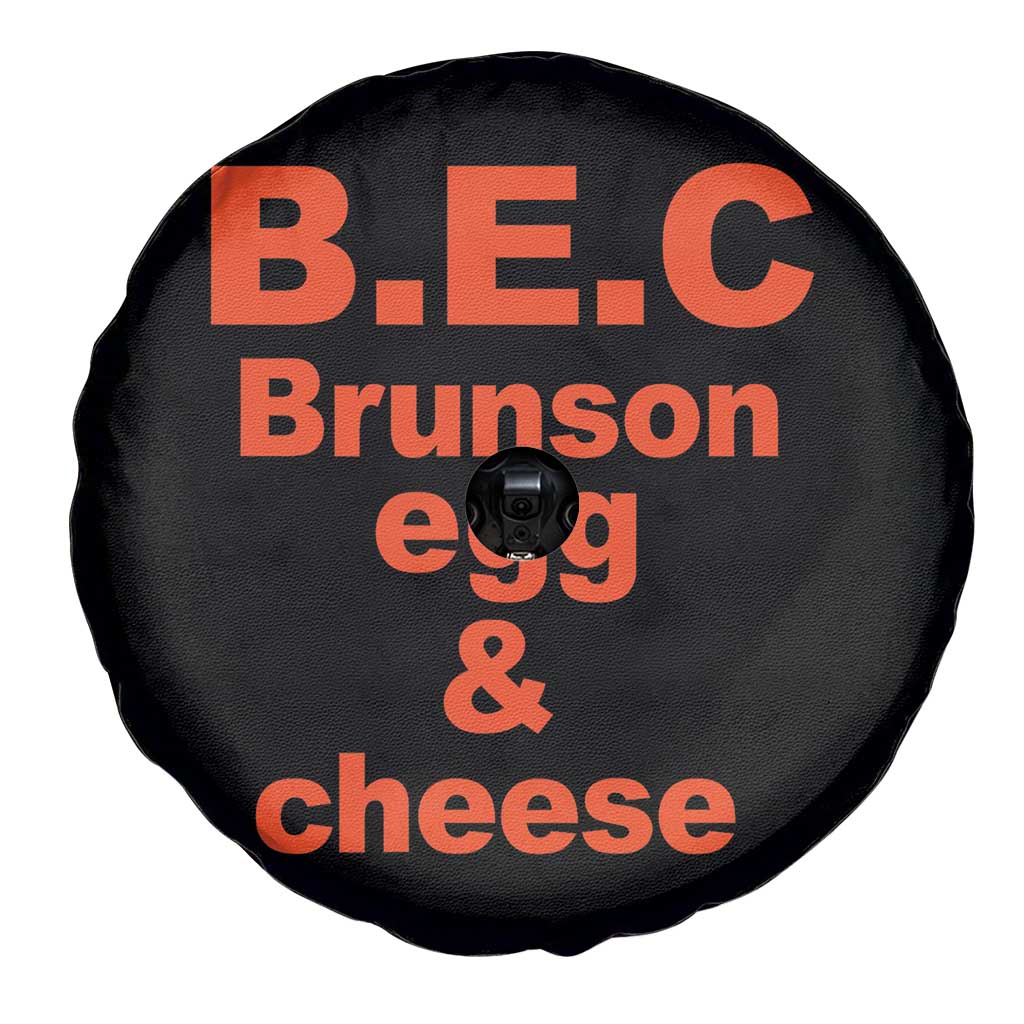 B.E.C. Brunson Egg and Cheese Sandwich Pun Spare Tire Cover Funny New York Bodega Breakfast Basketball Fan