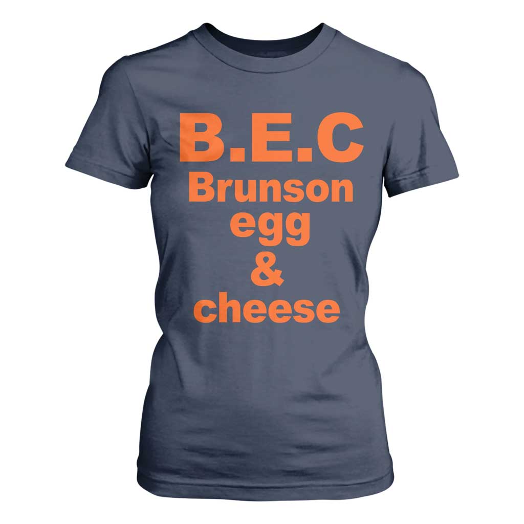 B.E.C. Brunson Egg and Cheese Sandwich Pun T Shirt For Women Funny New York Bodega Breakfast Basketball Fan