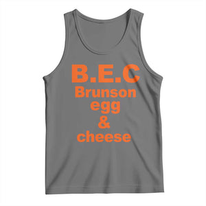 B.E.C. Brunson Egg and Cheese Sandwich Pun Tank Top Funny New York Bodega Breakfast Basketball Fan