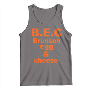 B.E.C. Brunson Egg and Cheese Sandwich Pun Tank Top Funny New York Bodega Breakfast Basketball Fan
