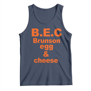B.E.C. Brunson Egg and Cheese Sandwich Pun Tank Top Funny New York Bodega Breakfast Basketball Fan