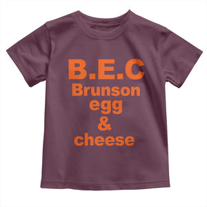 B.E.C. Brunson Egg and Cheese Sandwich Pun Toddler T Shirt Funny New York Bodega Breakfast Basketball Fan