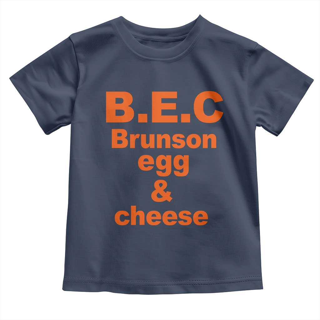 B.E.C. Brunson Egg and Cheese Sandwich Pun Toddler T Shirt Funny New York Bodega Breakfast Basketball Fan