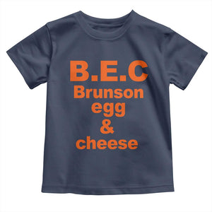 B.E.C. Brunson Egg and Cheese Sandwich Pun Toddler T Shirt Funny New York Bodega Breakfast Basketball Fan