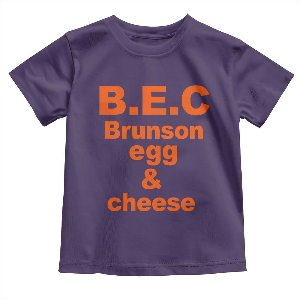 B.E.C. Brunson Egg and Cheese Sandwich Pun Toddler T Shirt Funny New York Bodega Breakfast Basketball Fan