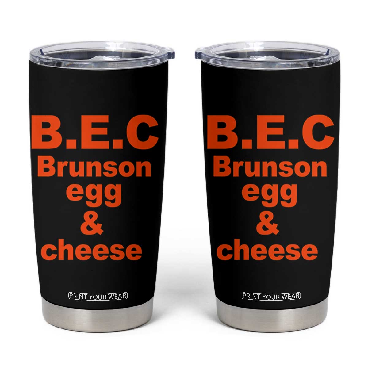 B.E.C. Brunson Egg and Cheese Sandwich Pun Tumbler Cup Funny New York Bodega Breakfast Basketball Fan