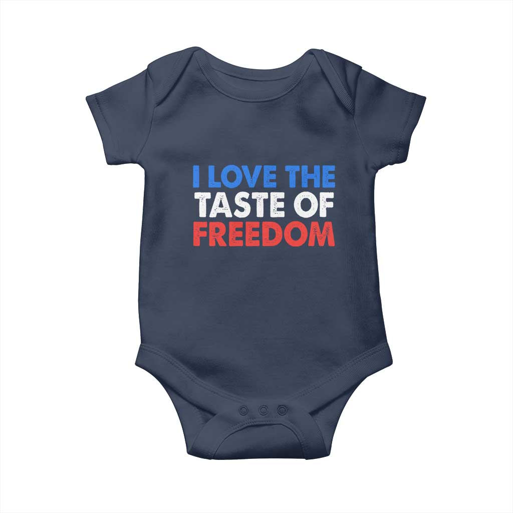 I Love The Taste Of Freedom Matching Couple Baby Onesie Funny Patriotic Red White and Blue 4th of July