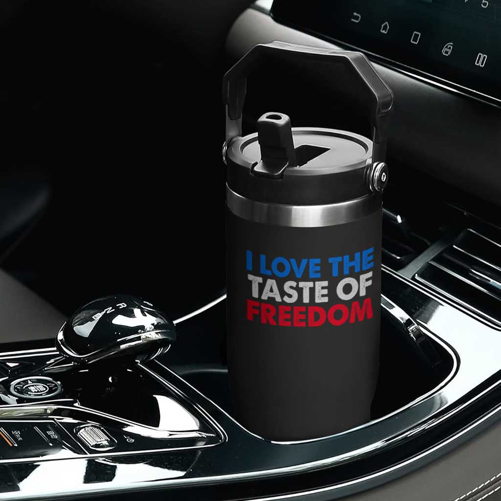 I Love The Taste Of Freedom Matching Couple Flip Straw Tumbler Funny Patriotic Red White and Blue 4th of July TS02 Print Your Wear