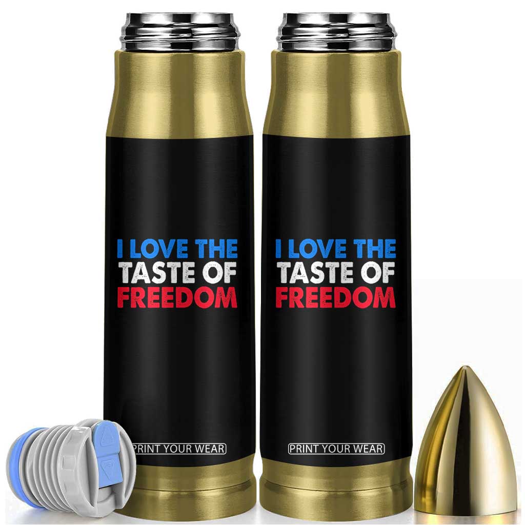 I Love The Taste Of Freedom Matching Couple Bullet Tumbler Funny Patriotic Red White and Blue 4th of July TS02 Black Print Your Wear