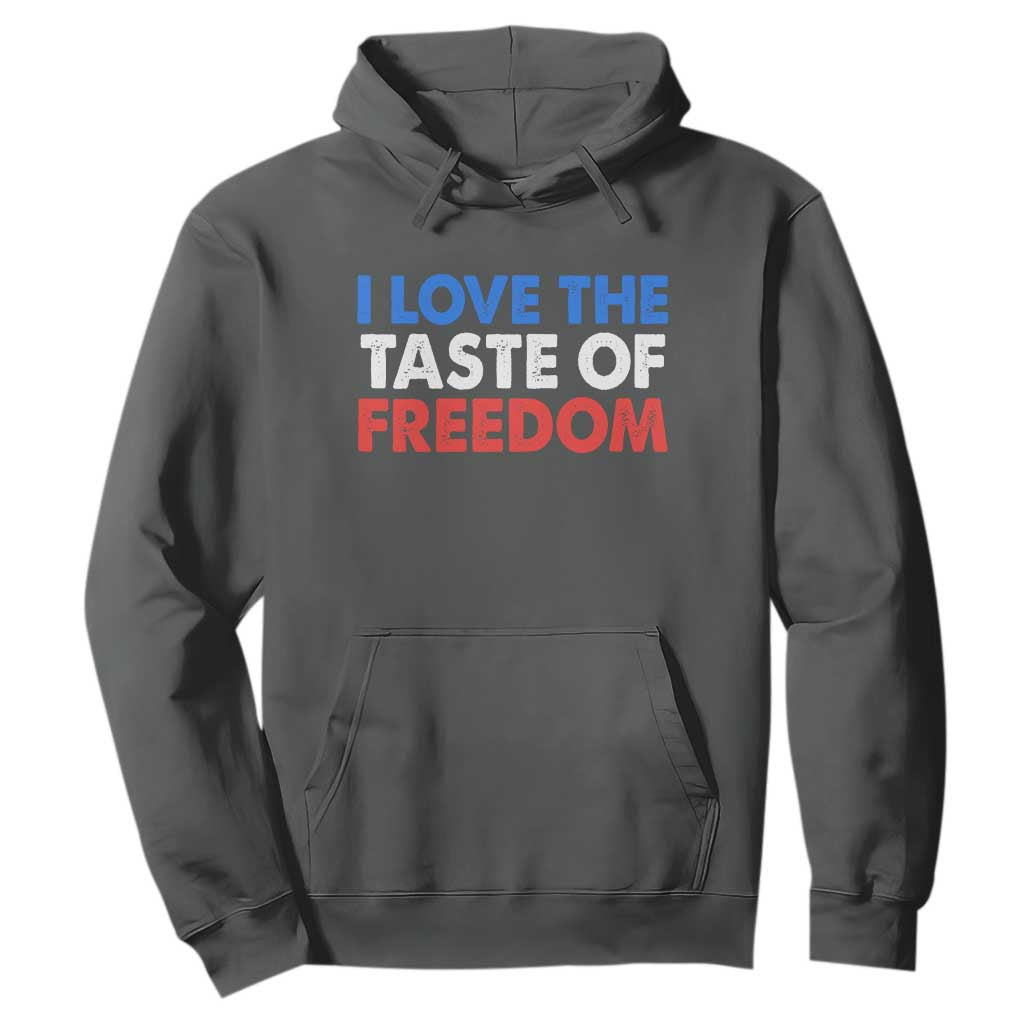 I Love The Taste Of Freedom Matching Couple Hoodie Funny Patriotic Red White and Blue 4th of July