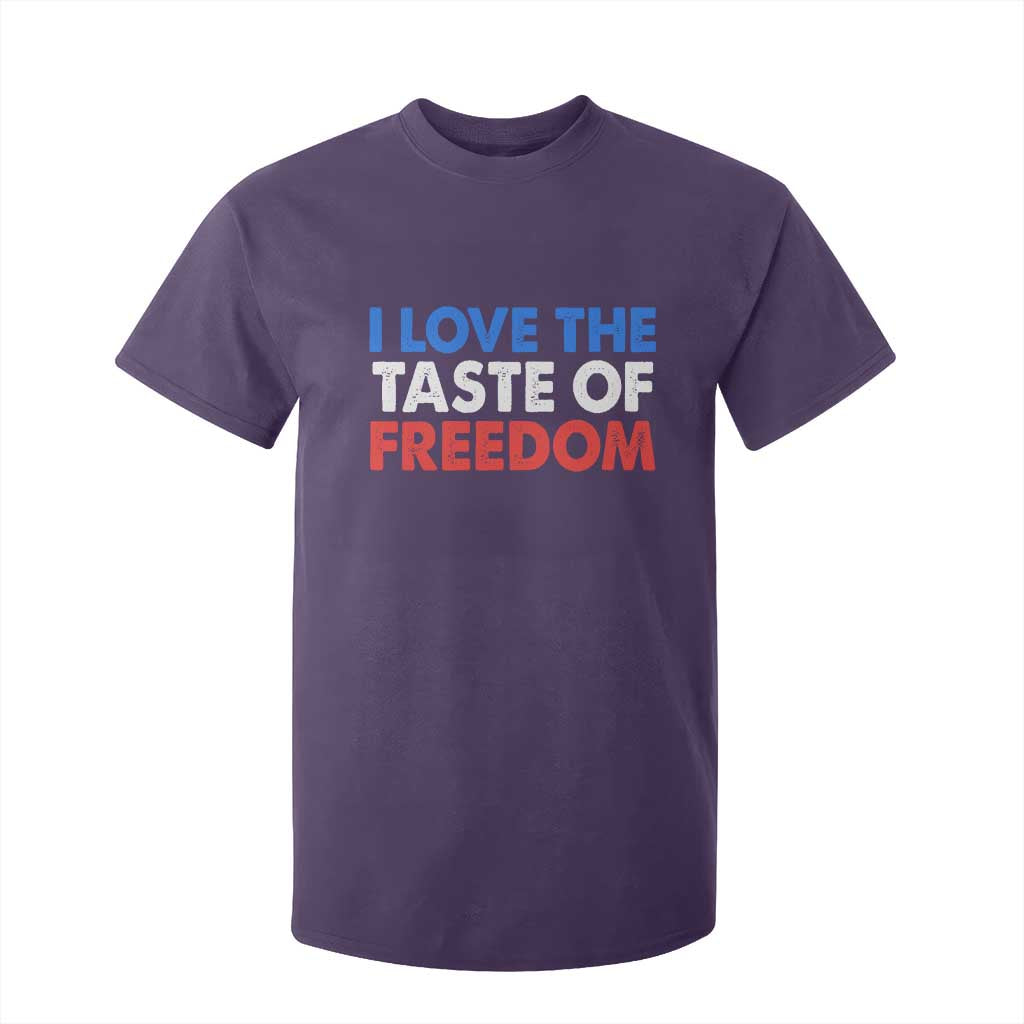 I Love The Taste Of Freedom Matching Couple T Shirt For Kid Funny Patriotic Red White and Blue 4th of July