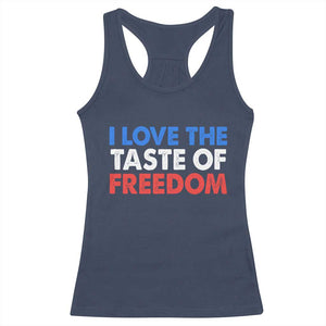 I Love The Taste Of Freedom Matching Couple Racerback Tank Top Funny Patriotic Red White and Blue 4th of July