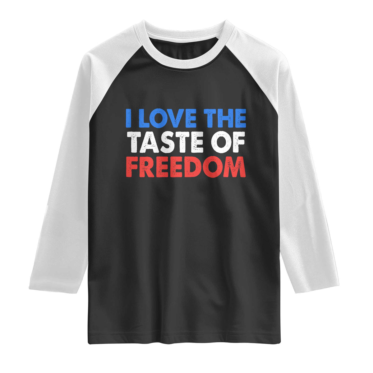 I Love The Taste Of Freedom Matching Couple Raglan Shirt Funny Patriotic Red White and Blue 4th of July