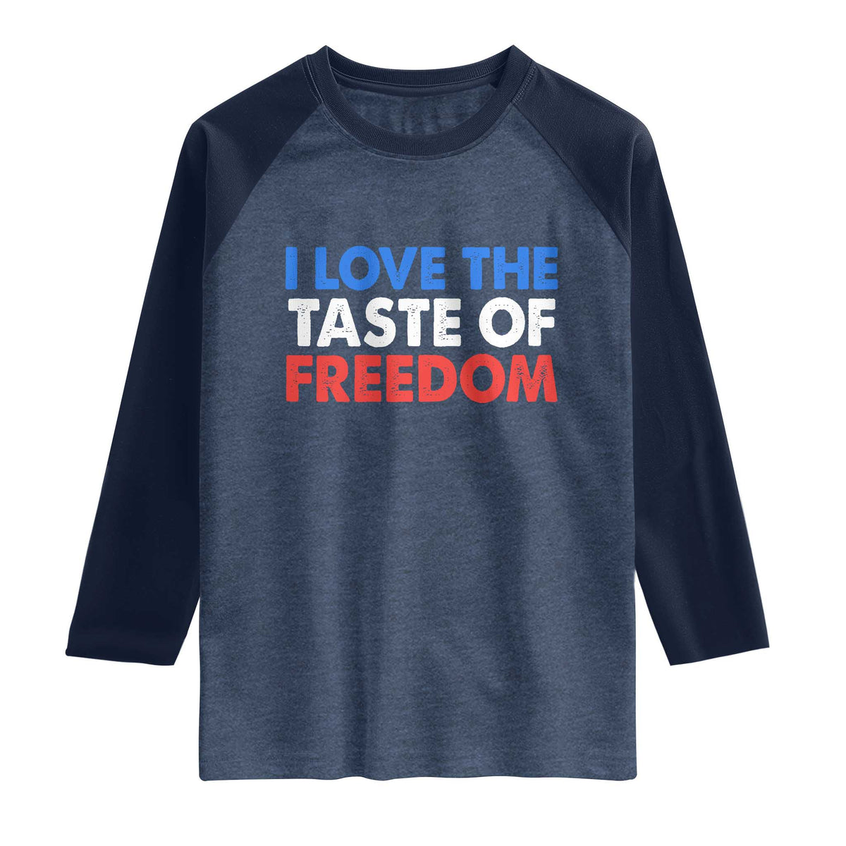 I Love The Taste Of Freedom Matching Couple Raglan Shirt Funny Patriotic Red White and Blue 4th of July
