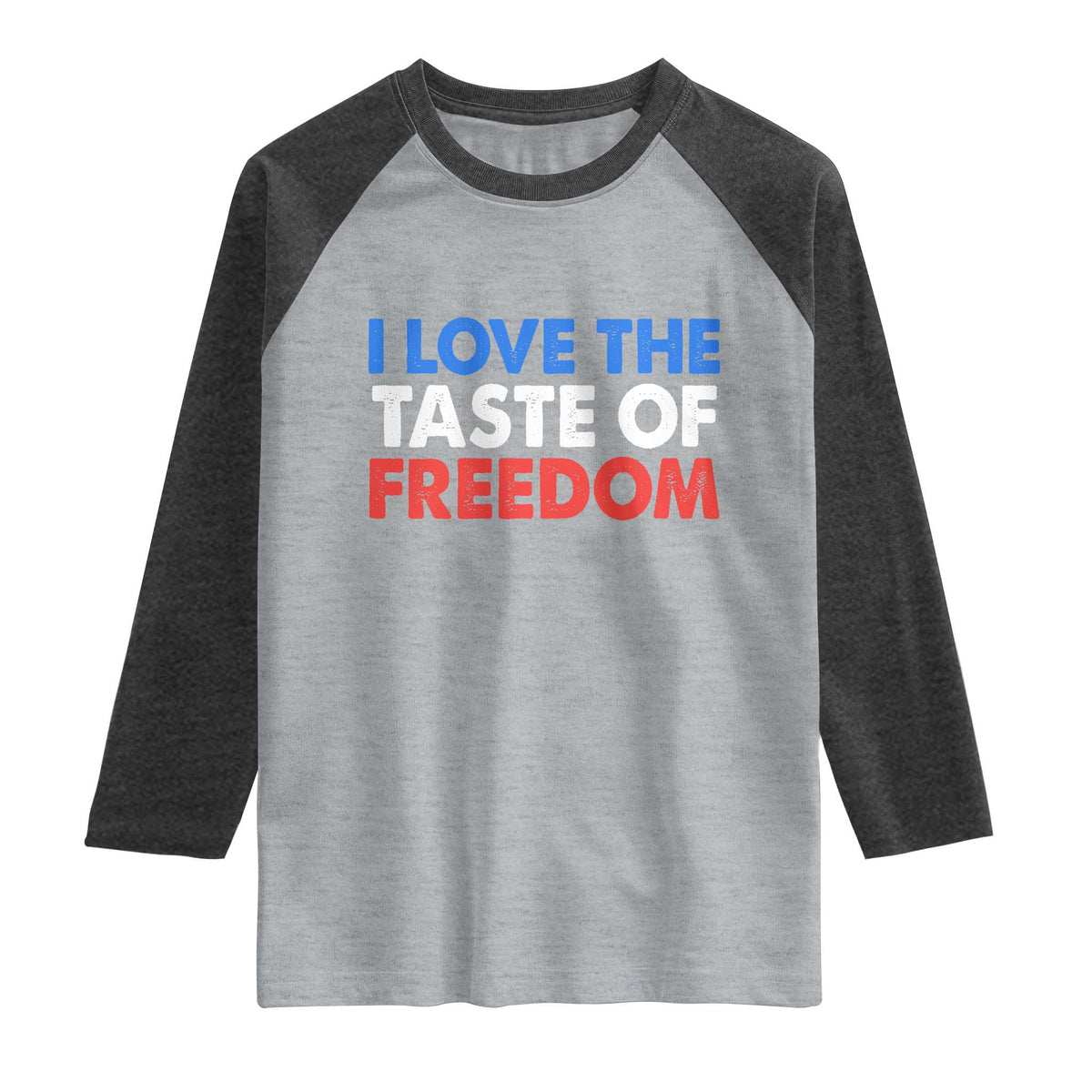 I Love The Taste Of Freedom Matching Couple Raglan Shirt Funny Patriotic Red White and Blue 4th of July