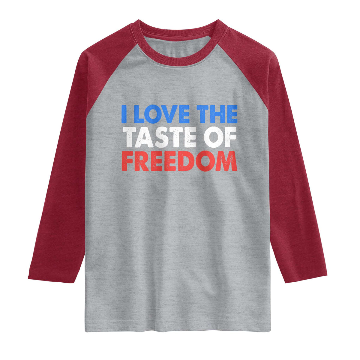 I Love The Taste Of Freedom Matching Couple Raglan Shirt Funny Patriotic Red White and Blue 4th of July