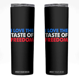 I Love The Taste Of Freedom Matching Couple Skinny Tumbler Funny Patriotic Red White and Blue 4th of July TS02 Black Print Your Wear