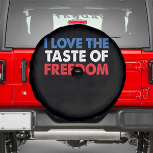 I Love The Taste Of Freedom Matching Couple Spare Tire Cover Funny Patriotic Red White and Blue 4th of July TS02 Black Print Your Wear