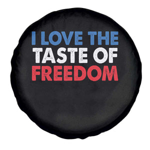 I Love The Taste Of Freedom Matching Couple Spare Tire Cover Funny Patriotic Red White and Blue 4th of July TS02 Print Your Wear