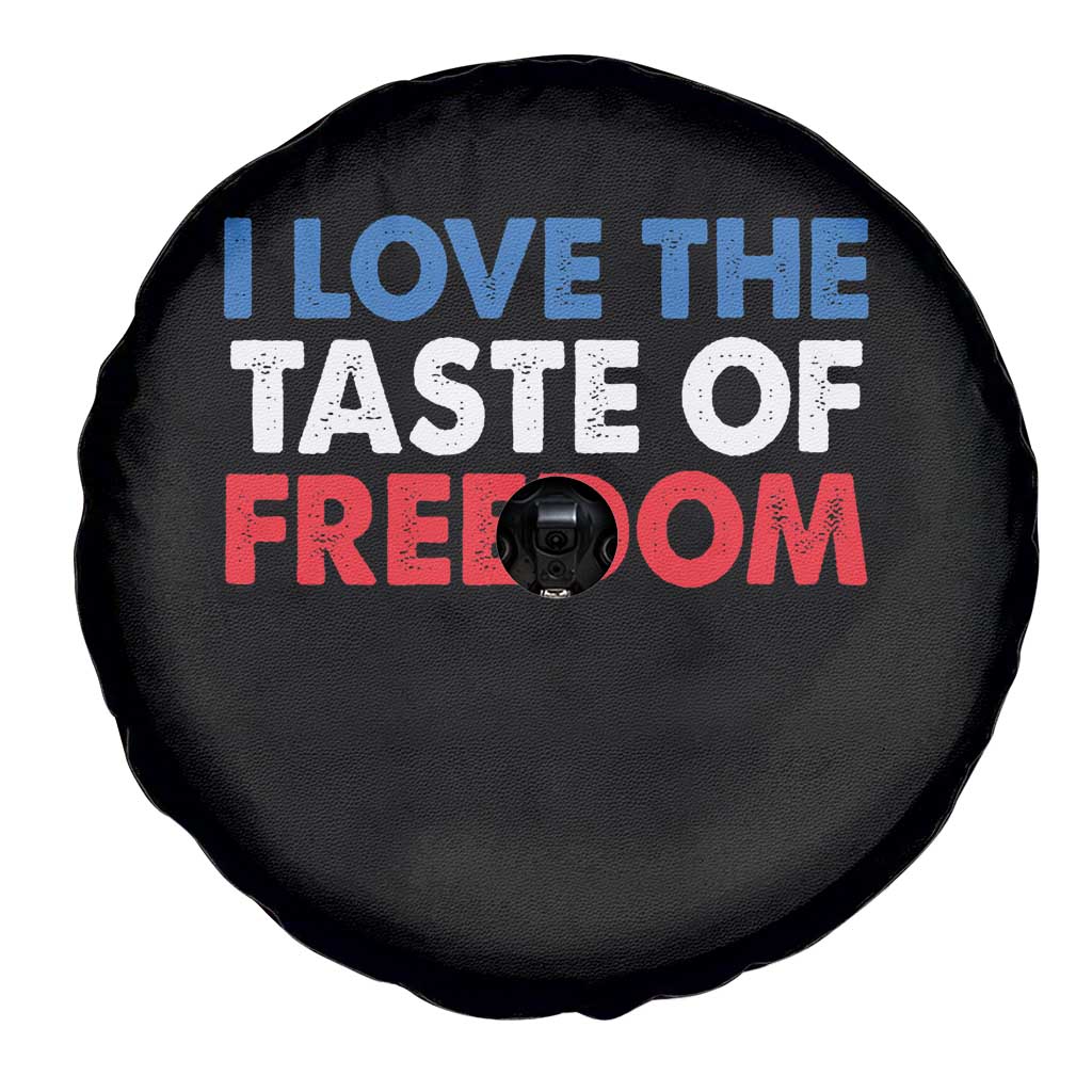 I Love The Taste Of Freedom Matching Couple Spare Tire Cover Funny Patriotic Red White and Blue 4th of July TS02 Print Your Wear