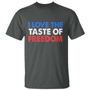 I Love The Taste Of Freedom Matching Couple T Shirt Funny Patriotic Red White and Blue 4th of July TS02 Dark Heather Print Your Wear