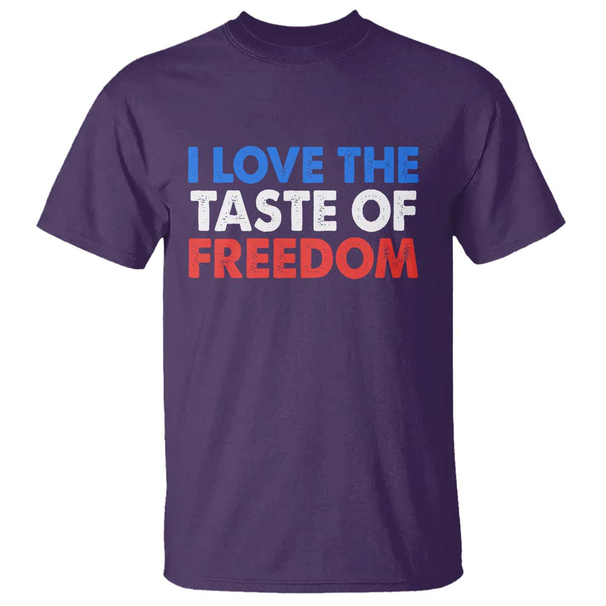 I Love The Taste Of Freedom Matching Couple T Shirt Funny Patriotic Red White and Blue 4th of July TS02 Purple Print Your Wear