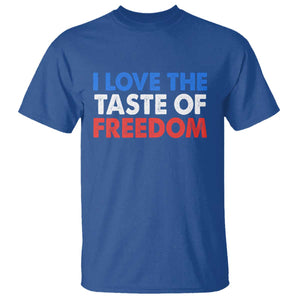 I Love The Taste Of Freedom Matching Couple T Shirt Funny Patriotic Red White and Blue 4th of July TS02 Royal Blue Print Your Wear
