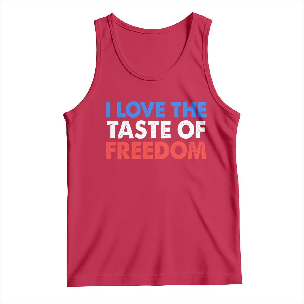 I Love The Taste Of Freedom Matching Couple Tank Top Funny Patriotic Red White and Blue 4th of July