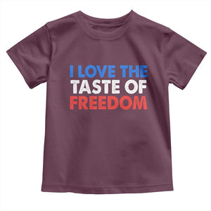 I Love The Taste Of Freedom Matching Couple Toddler T Shirt Funny Patriotic Red White and Blue 4th of July