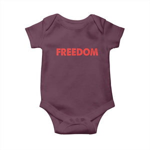 I'm Freedom Matching Couple Baby Onesie Funny Patriotic Red White and Blue 4th of July TS02 Maroon Print Your Wear