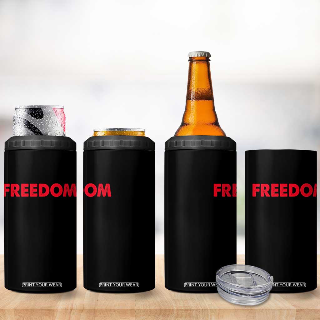 I'm Freedom Matching Couple 4 in 1 Can Cooler Tumbler Funny Patriotic Red White and Blue 4th of July