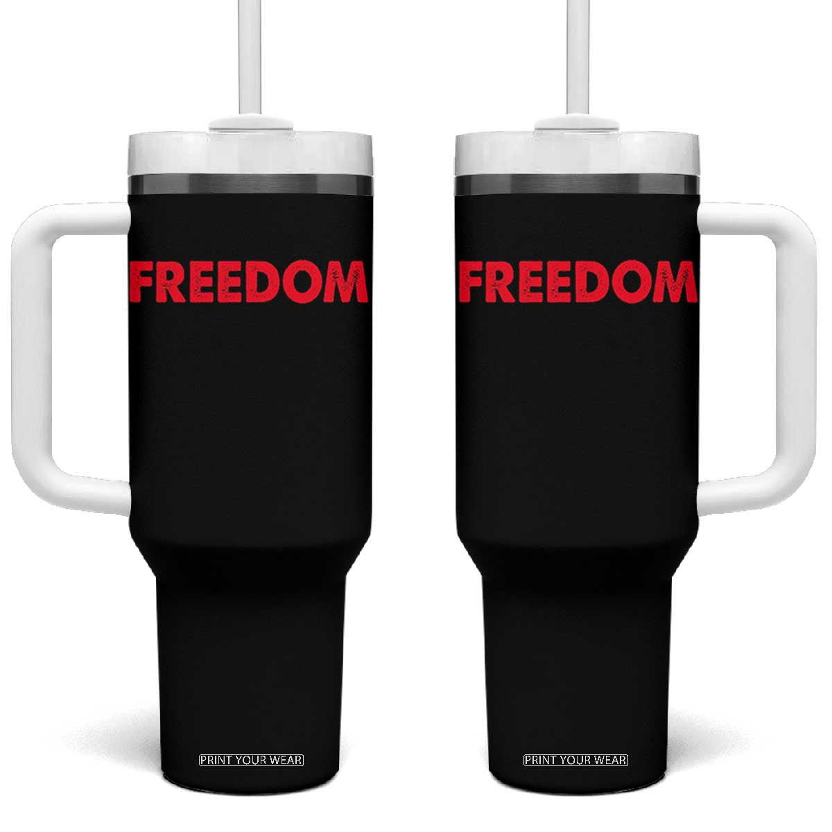 I'm Freedom Matching Couple Tumbler With Handle Funny Patriotic Red White and Blue 4th of July