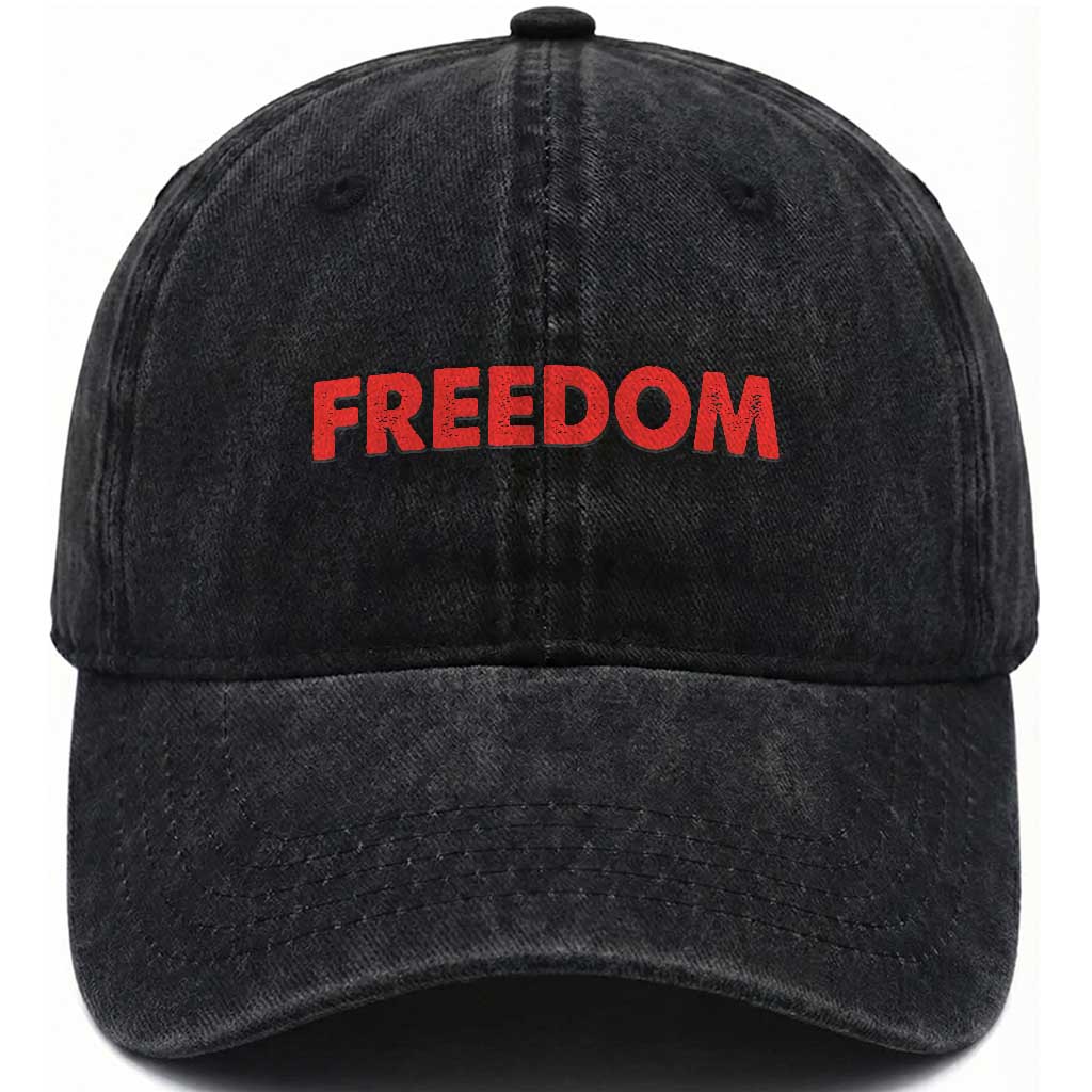 I'm Freedom Matching Couple Washed Cotton Baseball Cap Funny Patriotic Red White and Blue 4th of July TS02 Print Your Wear