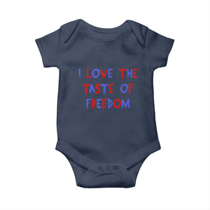 I Love The Taste Of Freedom Americana Matching Couple Baby Onesie Funny Patriotic Red White and Blue 4th of July TS02 Navy Print Your Wear