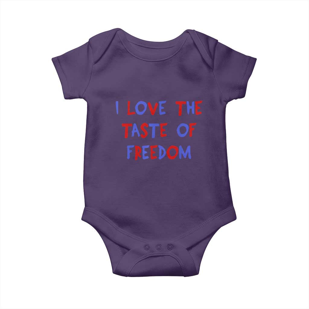 I Love The Taste Of Freedom Americana Matching Couple Baby Onesie Funny Patriotic Red White and Blue 4th of July TS02 Purple Print Your Wear