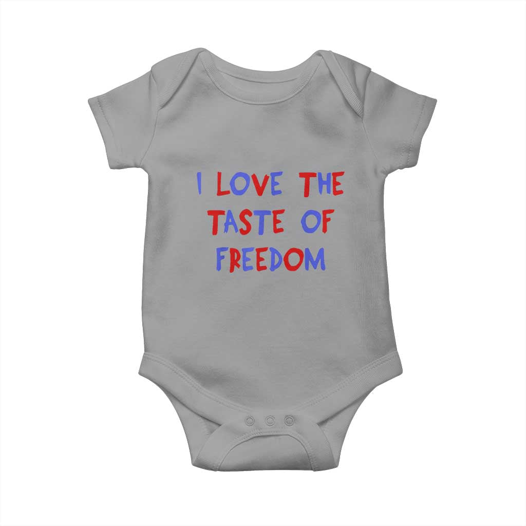 I Love The Taste Of Freedom Americana Matching Couple Baby Onesie Funny Patriotic Red White and Blue 4th of July TS02 Sport Gray Print Your Wear