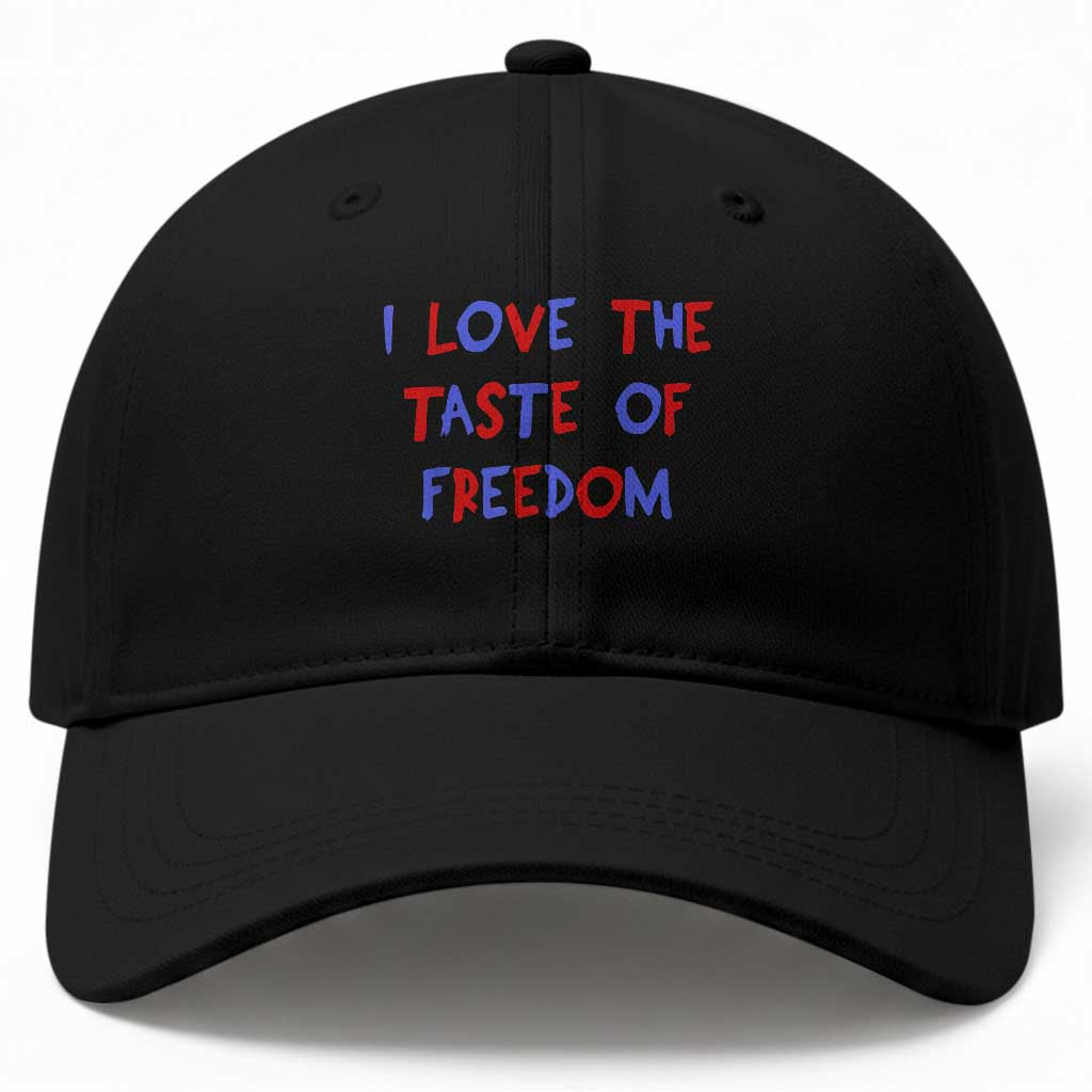 I Love The Taste Of Freedom Americana Matching Couple Baseball Cap Funny Patriotic Red White and Blue 4th of July TS02 Print Your Wear
