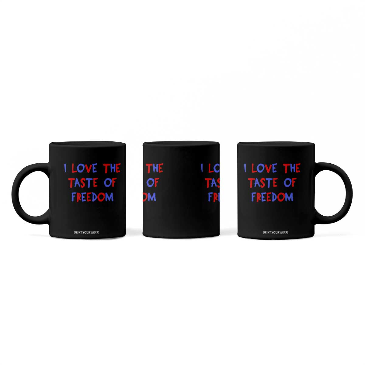 I Love The Taste Of Freedom Americana Matching Couple Coffee Mug Funny Patriotic Red White and Blue 4th of July