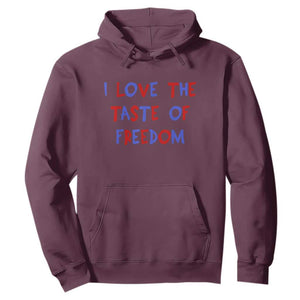 I Love The Taste Of Freedom Americana Matching Couple Hoodie Funny Patriotic Red White and Blue 4th of July TS02 Maroon Print Your Wear