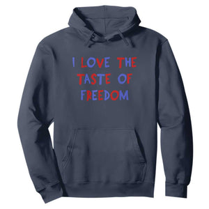 I Love The Taste Of Freedom Americana Matching Couple Hoodie Funny Patriotic Red White and Blue 4th of July TS02 Navy Print Your Wear