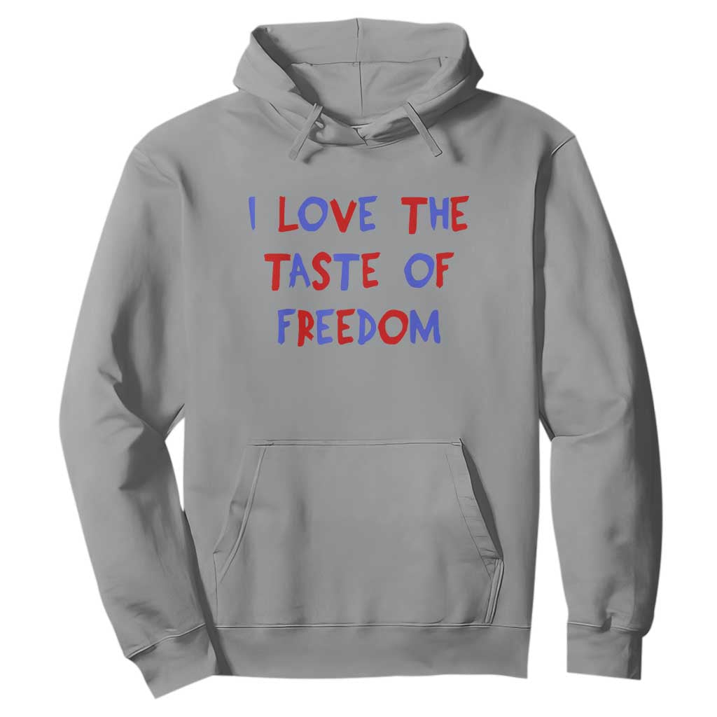 I Love The Taste Of Freedom Americana Matching Couple Hoodie Funny Patriotic Red White and Blue 4th of July TS02 Sport Gray Print Your Wear