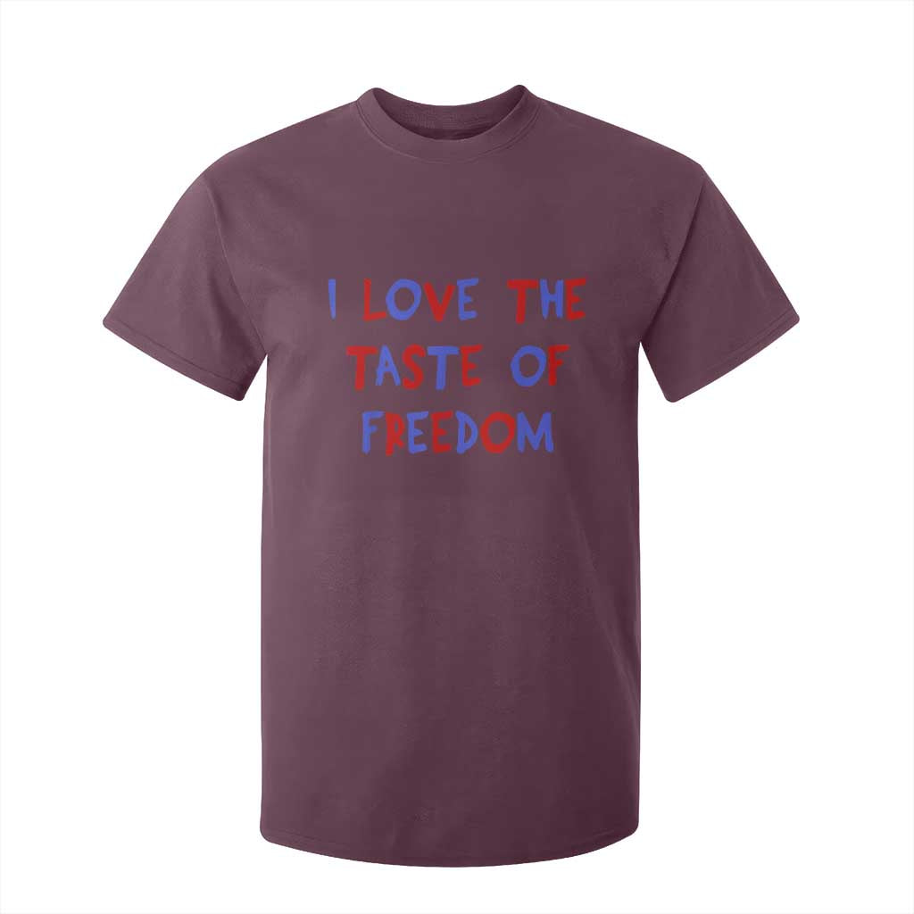 I Love The Taste Of Freedom Americana Matching Couple T Shirt For Kid Funny Patriotic Red White and Blue 4th of July