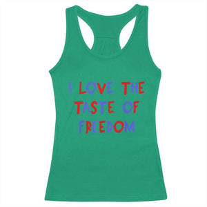 I Love The Taste Of Freedom Americana Matching Couple Racerback Tank Top Funny Patriotic Red White and Blue 4th of July