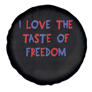 I Love The Taste Of Freedom Americana Matching Couple Spare Tire Cover Funny Patriotic Red White and Blue 4th of July TS02 Print Your Wear